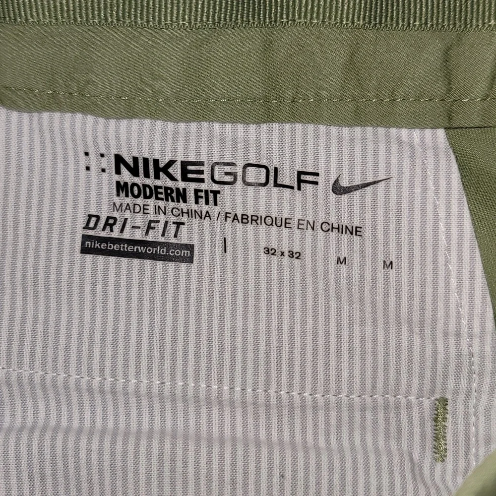 Nike Golf Modern Fit Dri-FIT Pants Mens 32x32 Olive Green Chinos 833190-387
